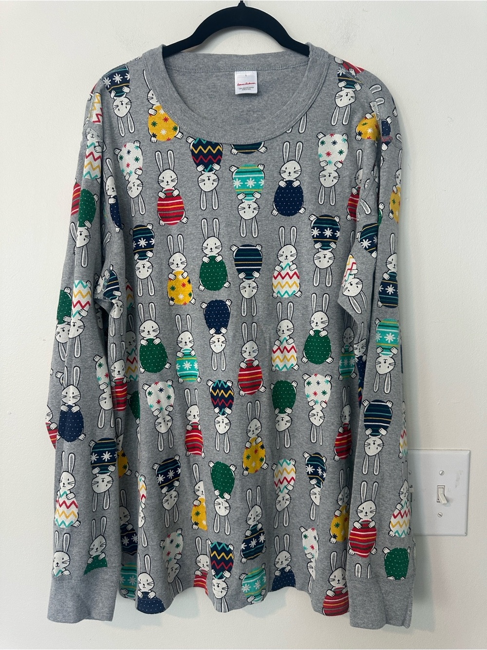 Hanna Anderson Bunny Graphic Organic Cotton Pajama Top L